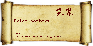 Fricz Norbert névjegykártya